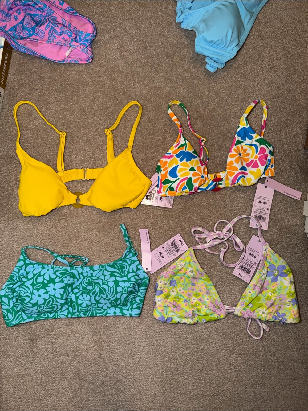 Target bundle NWT XXS 00 0 swimsuit bikini top (4 together)